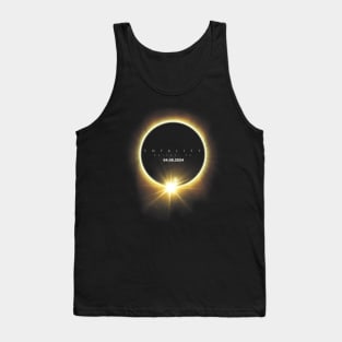 Totality Solar Eclipse 2024 04.08.24 Seen From Dallas Texas Tank Top